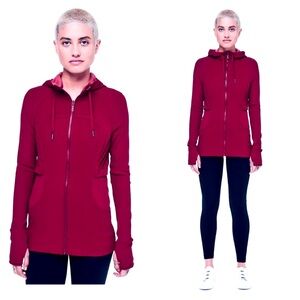 Lululemon Dance Studio Hoodie cranberry red reversible hooded jacket size 6
